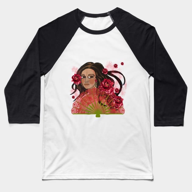 Gypsy Rose Baseball T-Shirt by RaineBow